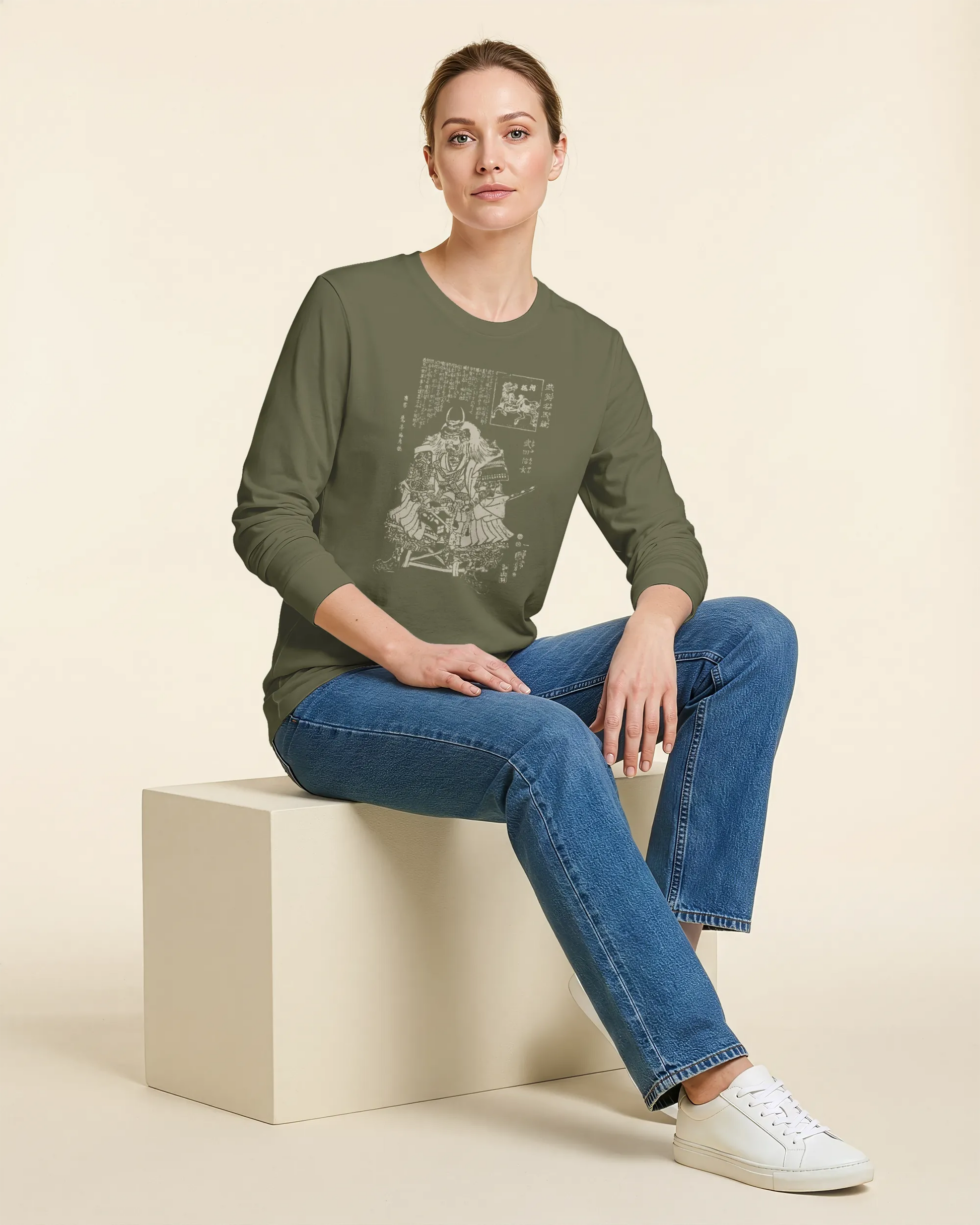 Takeda Shingen Daimyo Ukiyo-e Unisex Long Sleeve Tee - Samurai Original