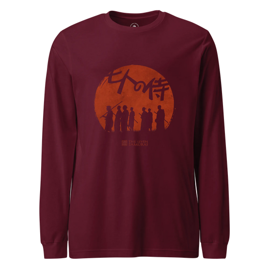 The Seven Samurai Unisex Long Sleeve Tee Maroon - Samurai Original