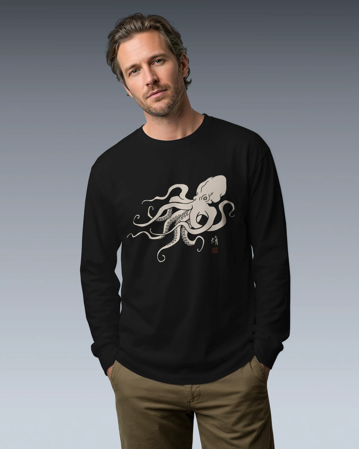 Octopus Graphic Art Unisex Long Sleeve Tee - Samurai Original