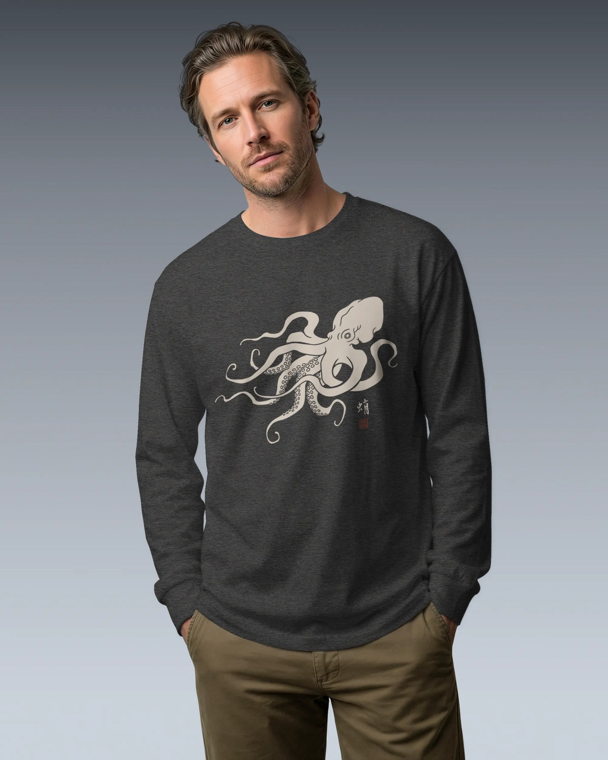 Octopus Graphic Art Unisex Long Sleeve Tee - Samurai Original