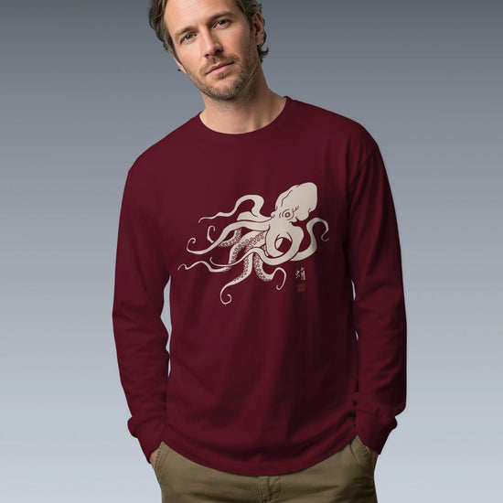 Octopus Graphic Art Unisex Long Sleeve Tee - Samurai Original