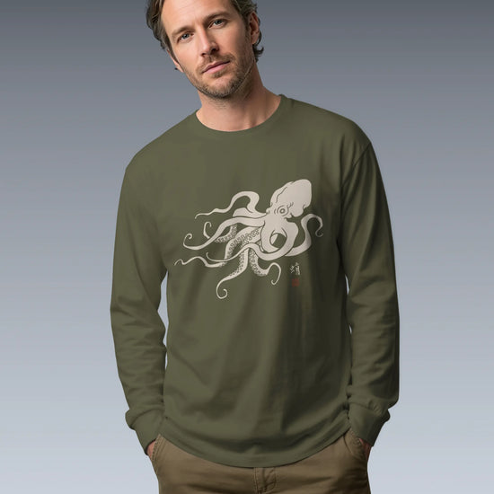 Octopus Graphic Art Unisex Long Sleeve Tee - Samurai Original