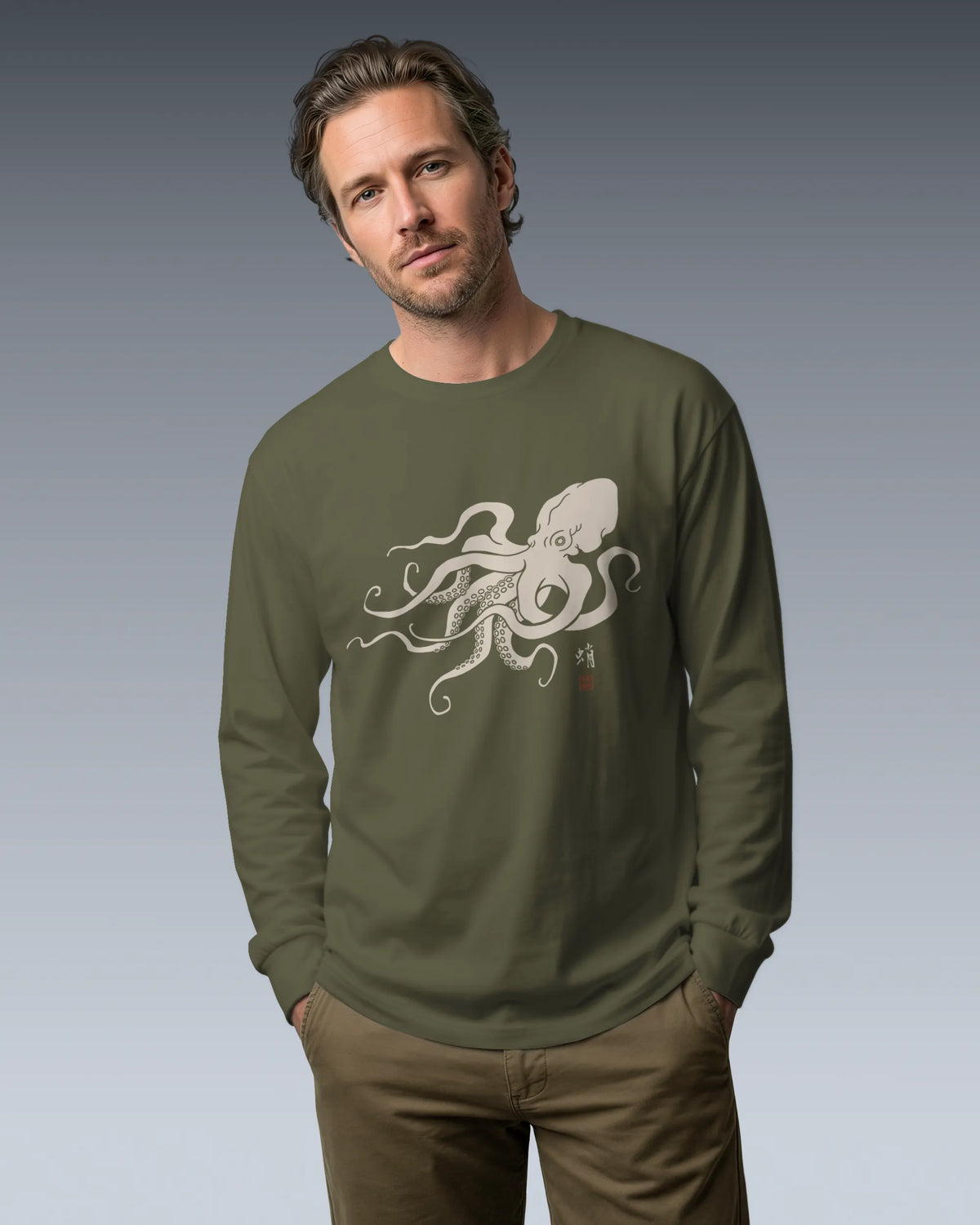 Octopus Graphic Art Unisex Long Sleeve Tee - Samurai Original