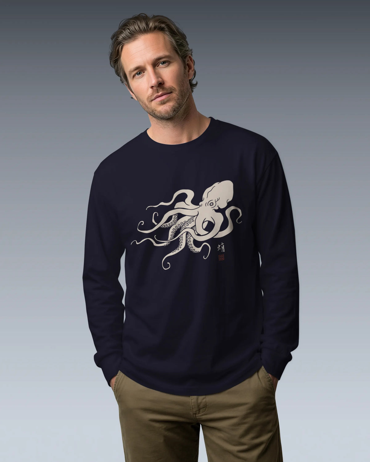 Octopus Graphic Art Unisex Long Sleeve Tee - Samurai Original