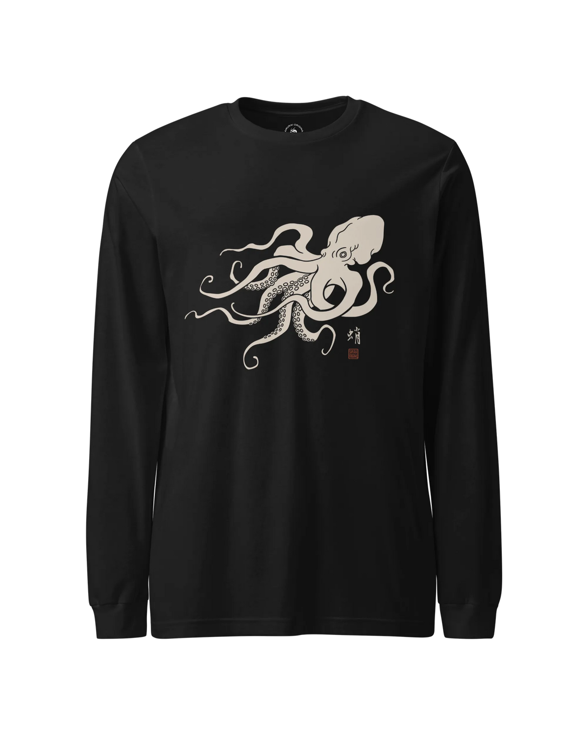 Octopus Graphic Art Unisex Long Sleeve Tee Black - Samurai Original