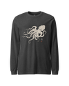 Octopus Graphic Art Unisex Long Sleeve Tee Dark Grey Heather - Samurai Original