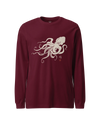 Octopus Graphic Art Unisex Long Sleeve Tee Maroon - Samurai Original