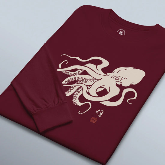 Octopus Graphic Art Unisex Long Sleeve Tee - Samurai Original