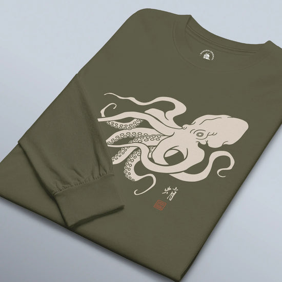 Octopus Graphic Art Unisex Long Sleeve Tee - Samurai Original