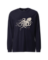 Octopus Graphic Art Unisex Long Sleeve Tee Navy - Samurai Original