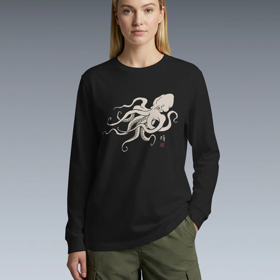 Octopus Graphic Art Unisex Long Sleeve Tee - Samurai Original