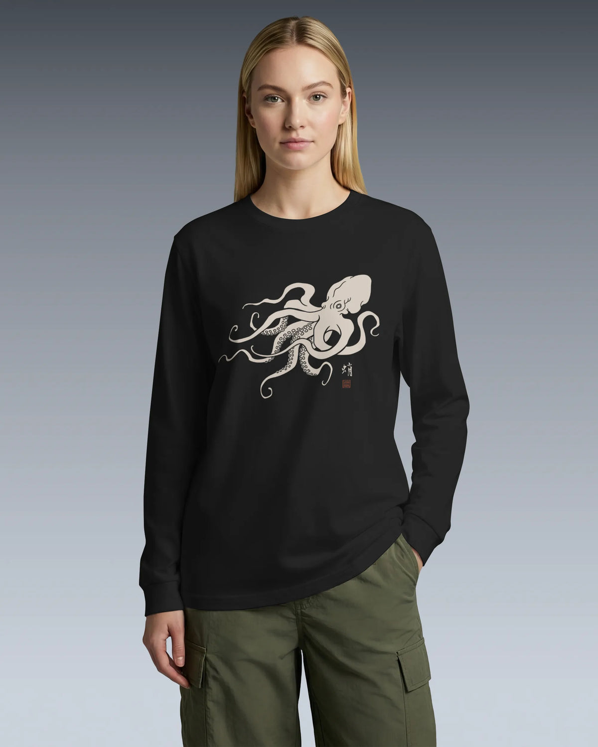 Octopus Graphic Art Unisex Long Sleeve Tee - Samurai Original