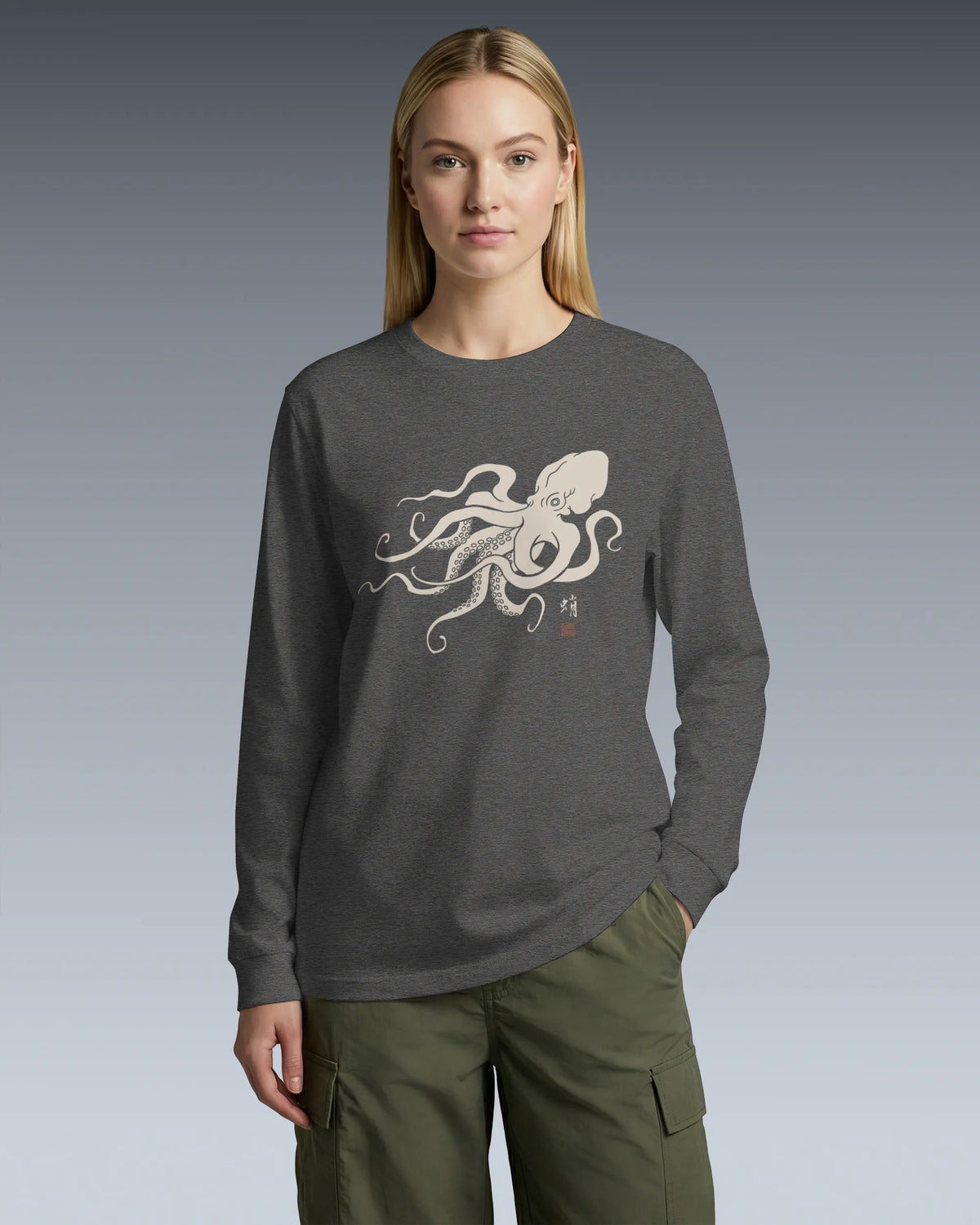 Octopus Graphic Art Unisex Long Sleeve Tee - Samurai Original
