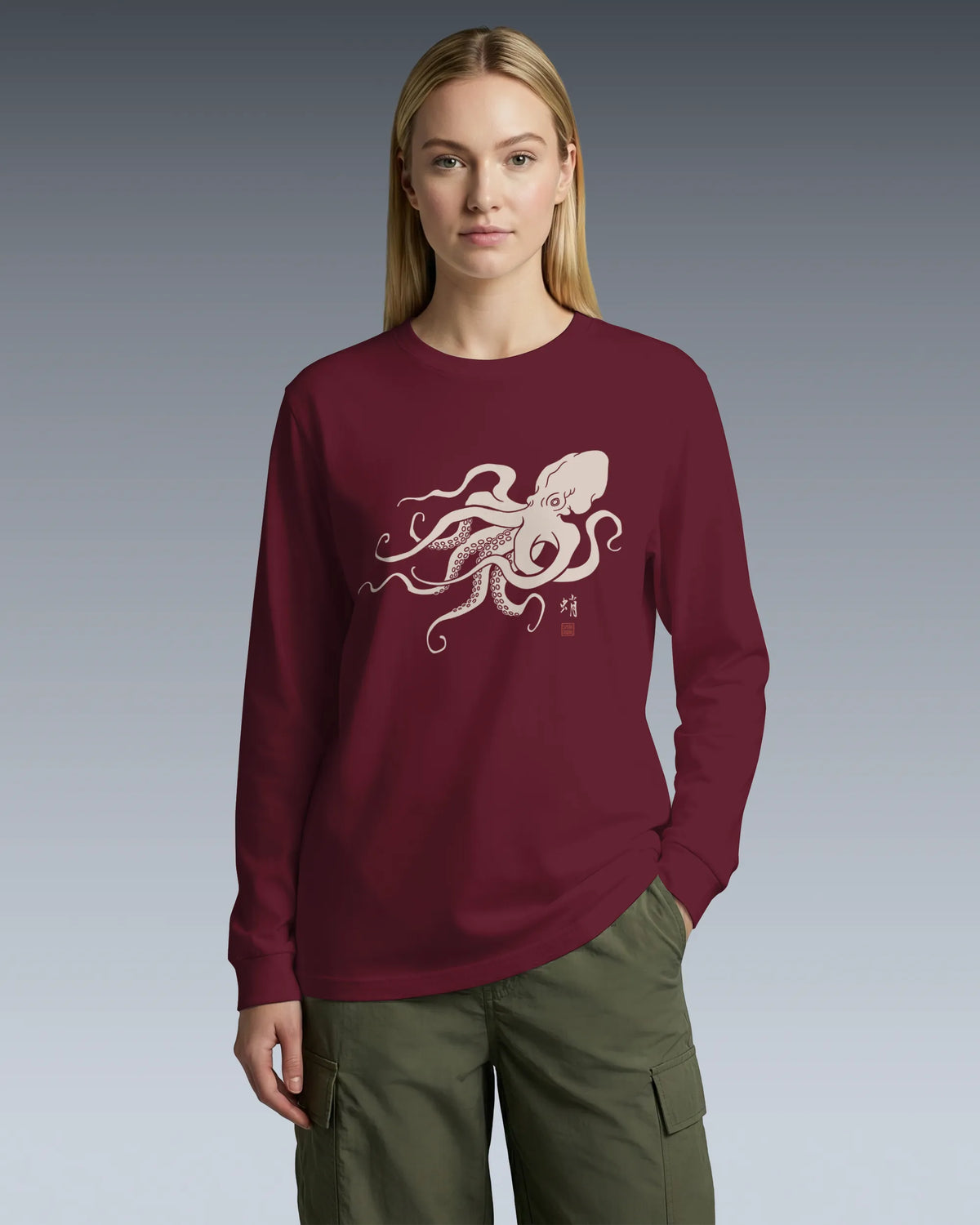 Octopus Graphic Art Unisex Long Sleeve Tee - Samurai Original