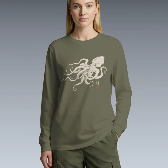 Octopus Graphic Art Unisex Long Sleeve Tee - Samurai Original