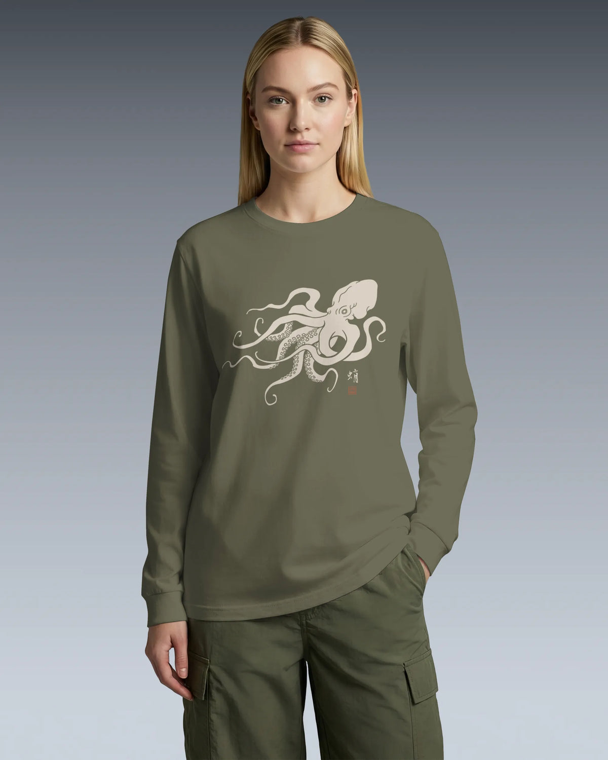 Octopus Graphic Art Unisex Long Sleeve Tee - Samurai Original
