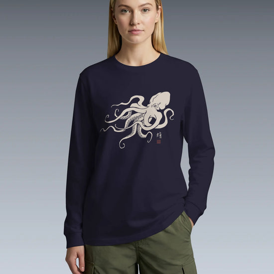 Octopus Graphic Art Unisex Long Sleeve Tee - Samurai Original