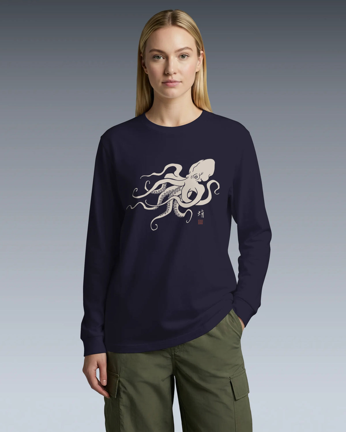 Octopus Graphic Art Unisex Long Sleeve Tee - Samurai Original