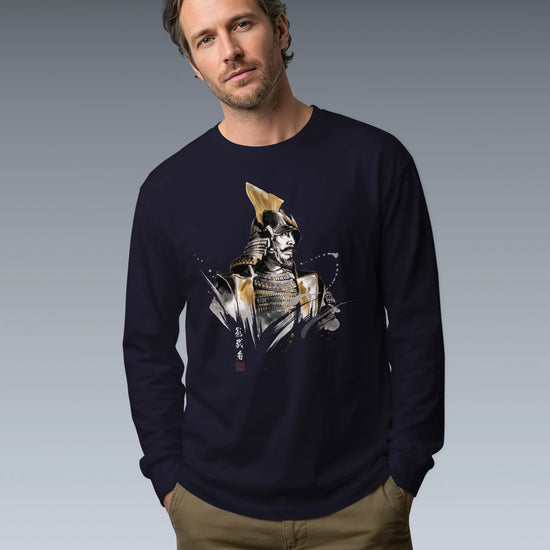 The Kagemusha Sumi-e Japanese Art Unisex Long Sleeve Tee - Samurai Original
