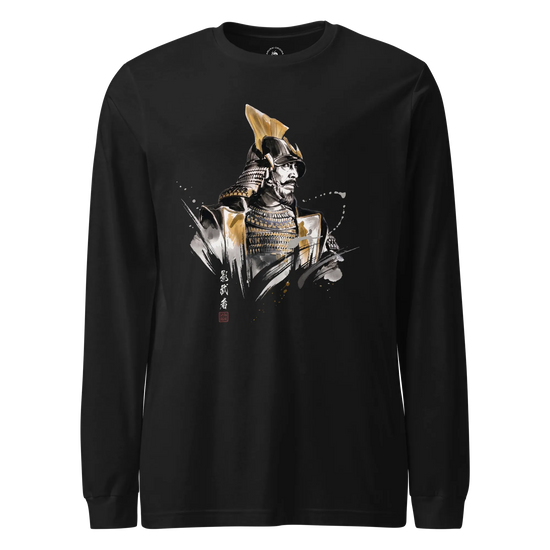 The Kagemusha Sumi-e Japanese Art Unisex Long Sleeve Tee Black - Samurai Original