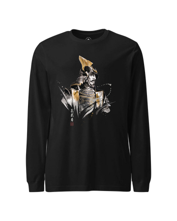 The Kagemusha Sumi-e Japanese Art Unisex Long Sleeve Tee Black - Samurai Original