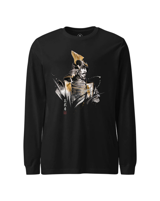 The Kagemusha Sumi-e Japanese Art Unisex Long Sleeve Tee Black - Samurai Original