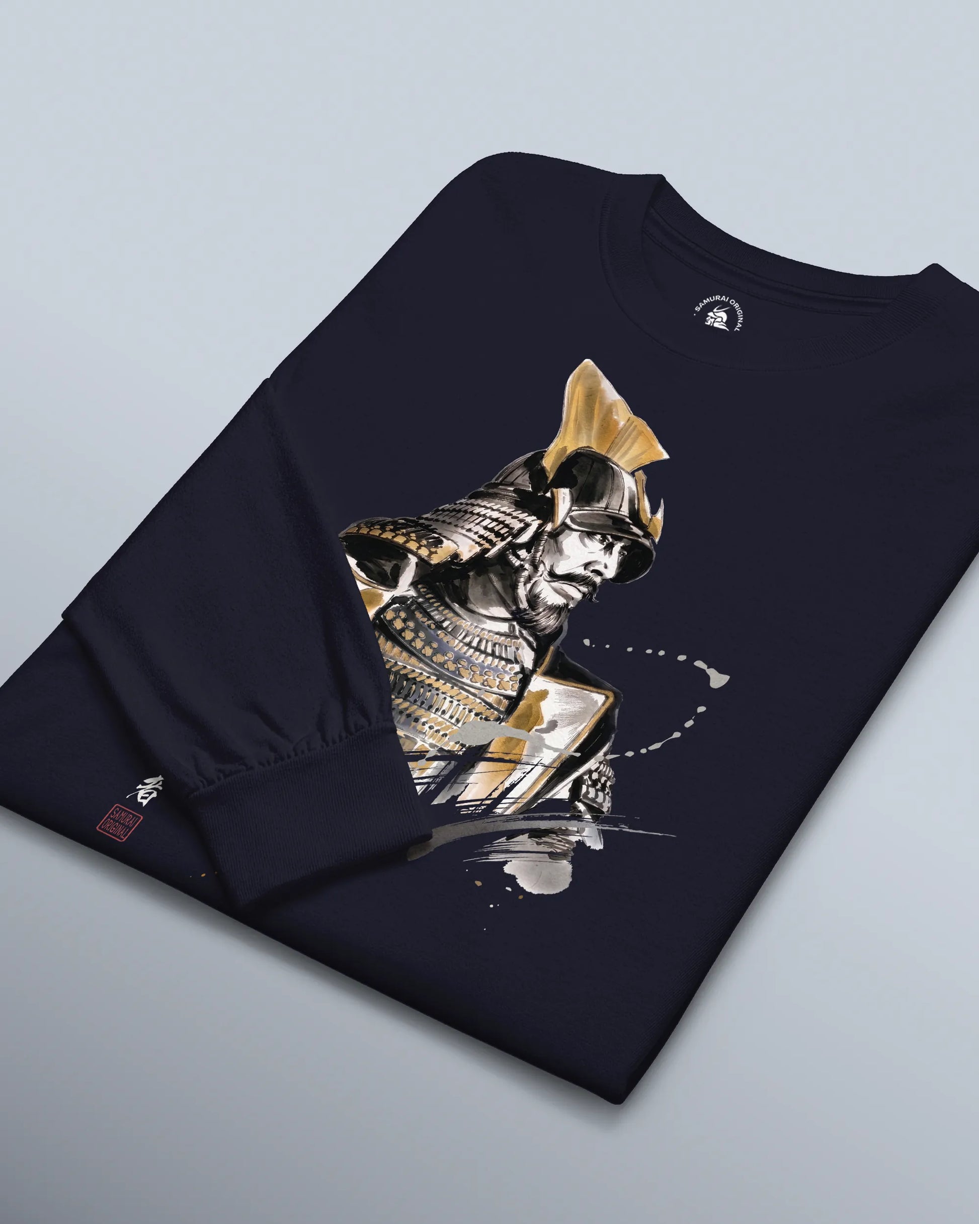 The Kagemusha Sumi-e Japanese Art Unisex Long Sleeve Tee - Samurai Original