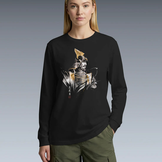 The Kagemusha Sumi-e Japanese Art Unisex Long Sleeve Tee - Samurai Original