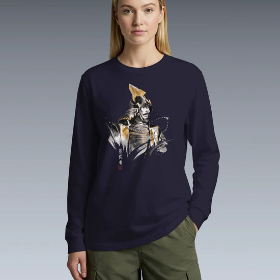 The Kagemusha Sumi-e Japanese Art Unisex Long Sleeve Tee - Samurai Original
