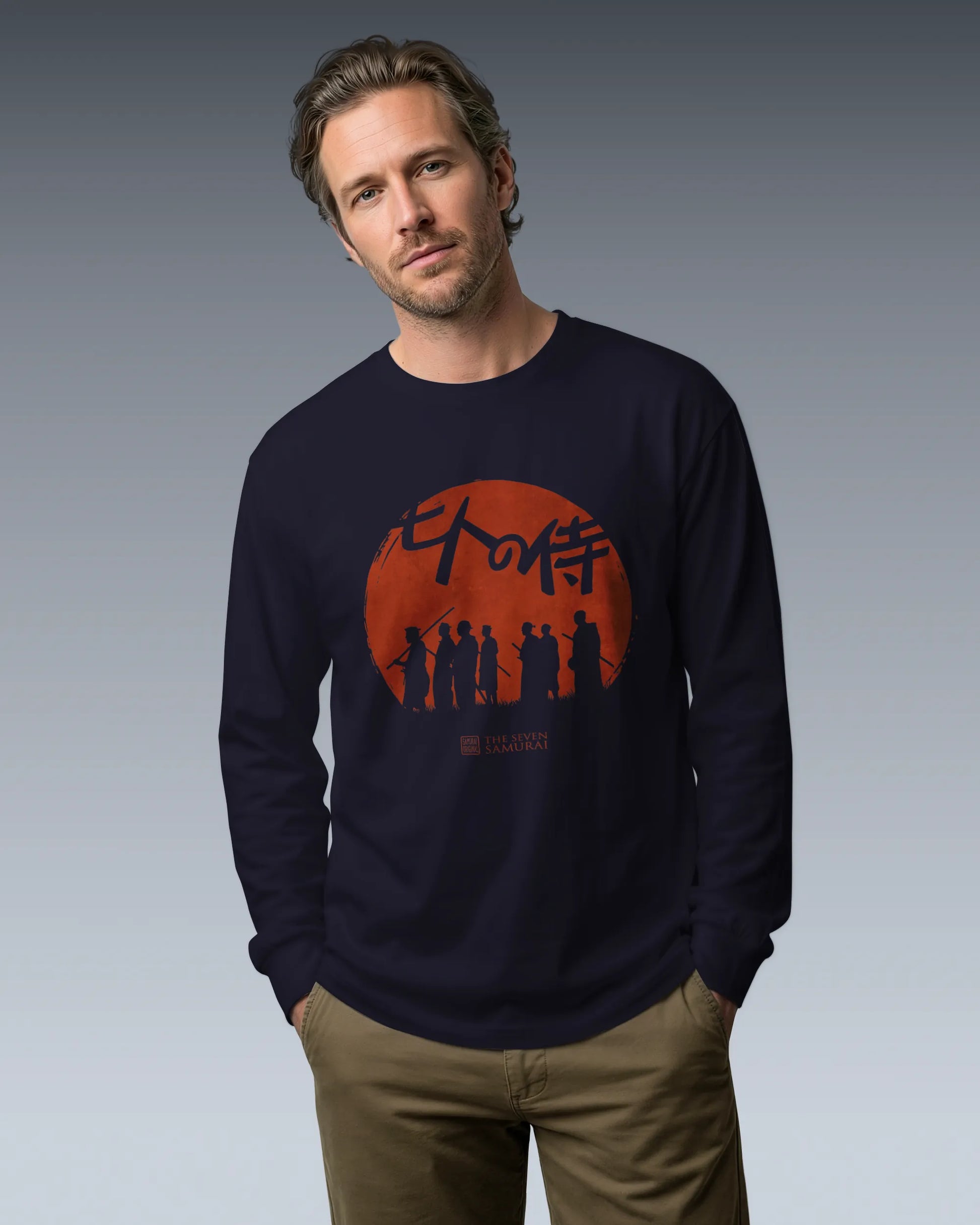 The Seven Samurai Japanese Art Unisex Long Sleeve Tee - Samurai Original