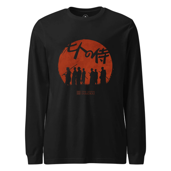 The Seven Samurai Japanese Art Unisex Long Sleeve Tee Black - Samurai Original