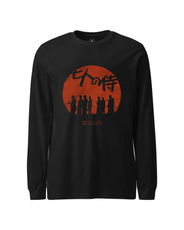 The Seven Samurai Japanese Art Unisex Long Sleeve Tee Black - Samurai Original