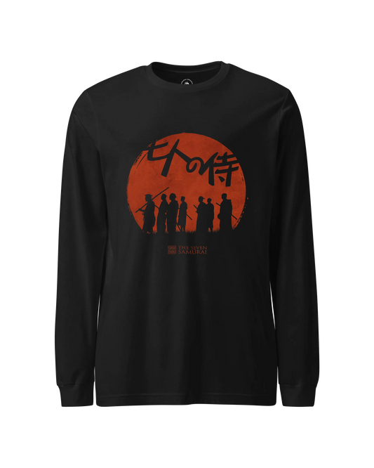 The Seven Samurai Japanese Art Unisex Long Sleeve Tee Black - Samurai Original