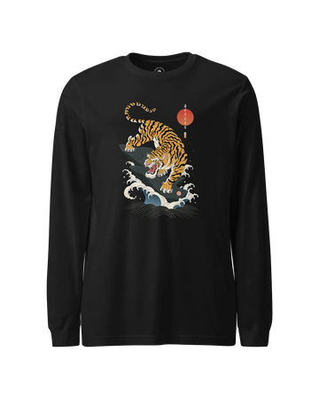 Tiger Japanese Ukiyo-e Unisex Long Sleeve Tee