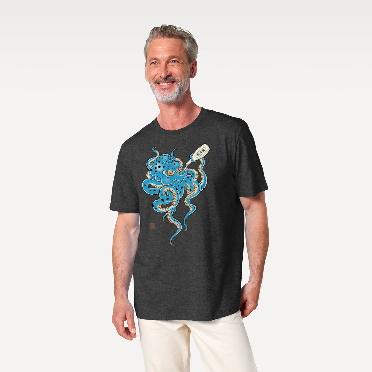 Tipsy Octopus Japanese Sake Organic T-Shirt - Samurai Original