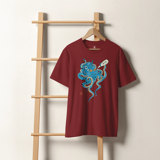 Tipsy Octopus Japanese Sake Organic T-Shirt - Samurai Original
