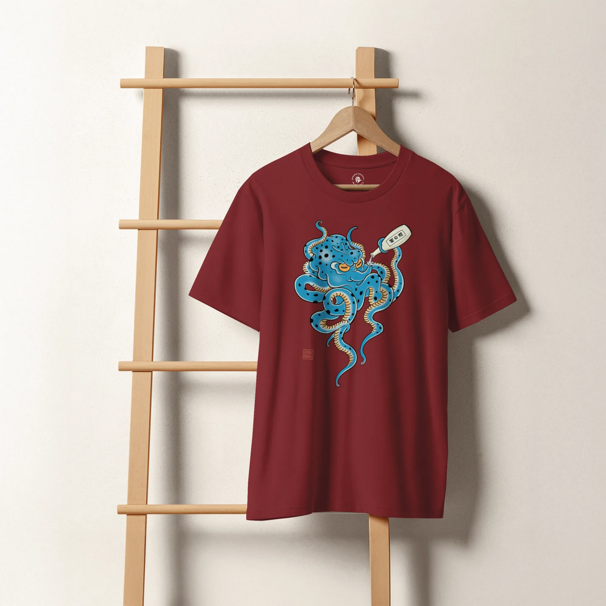 Tipsy Octopus Japanese Sake Organic T-Shirt - Samurai Original