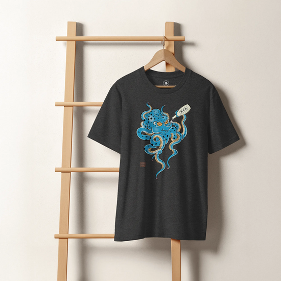 Tipsy Octopus Japanese Sake Organic T-Shirt - Samurai Original