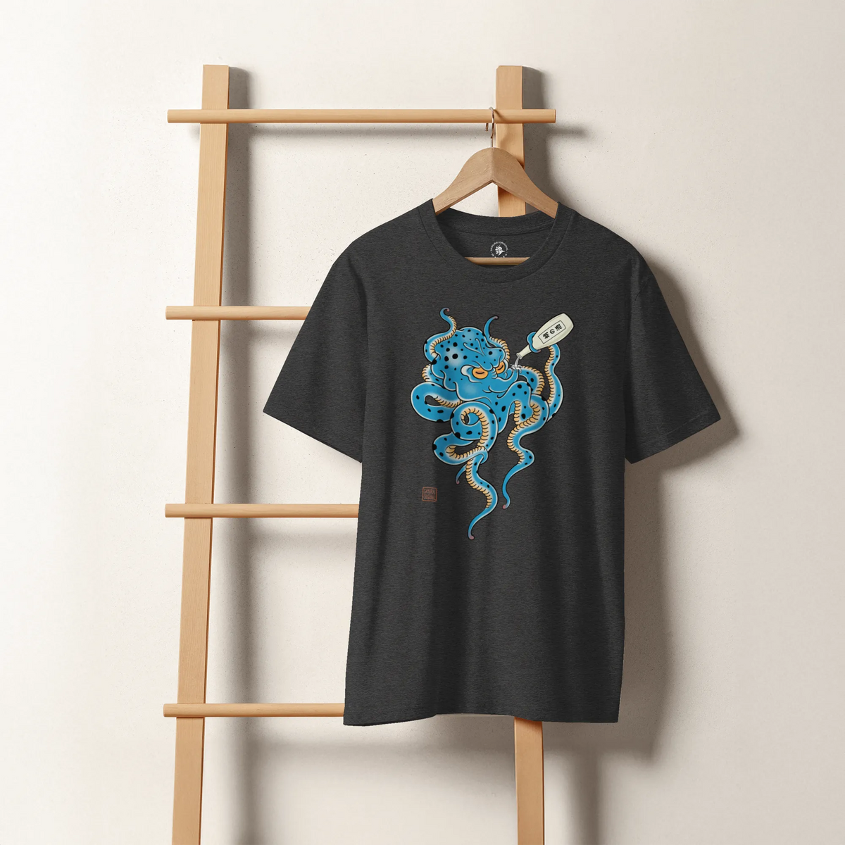 Tipsy Octopus Japanese Sake Organic T-Shirt - Samurai Original