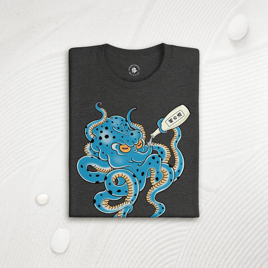 Tipsy Octopus Japanese Sake Organic T-Shirt - Samurai Original