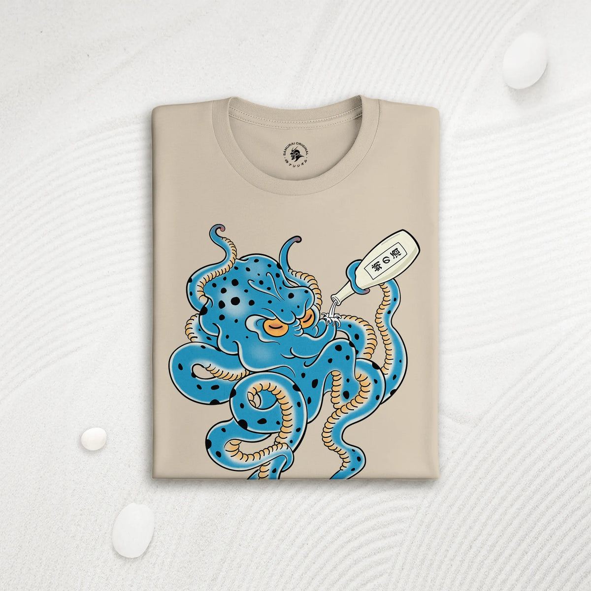 Tipsy Octopus Japanese Sake Organic T-Shirt - Samurai Original