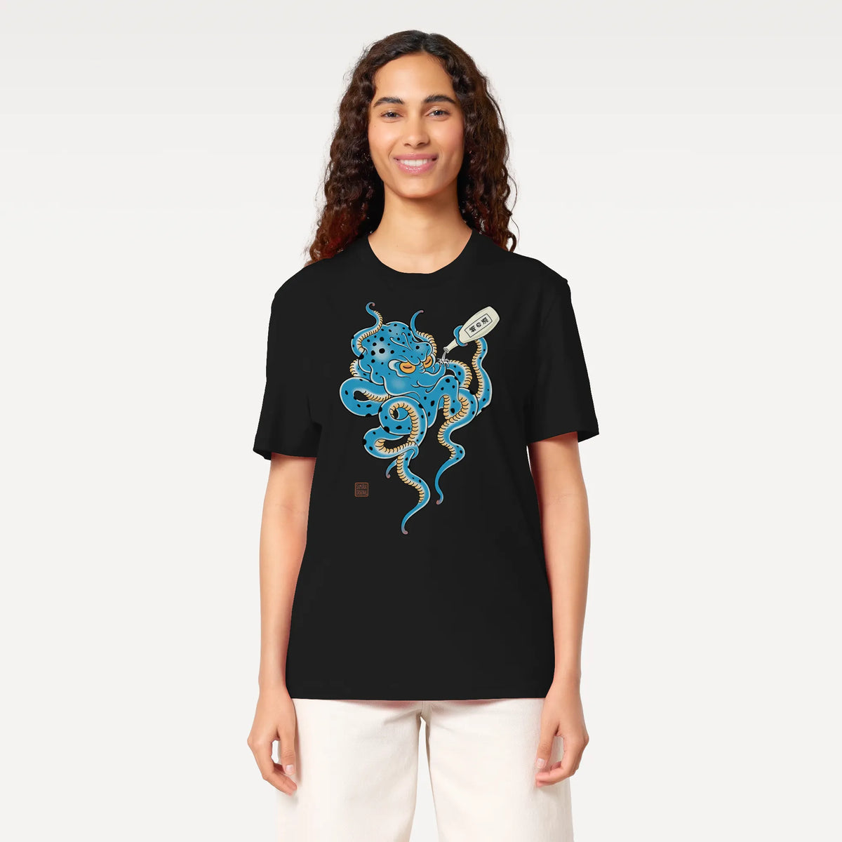 Tipsy Octopus Japanese Sake Organic T-Shirt - Samurai Original
