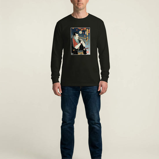 Trombone Samurai Music Ukiyo-e Unisex Long Sleeve Tee - Samurai Original