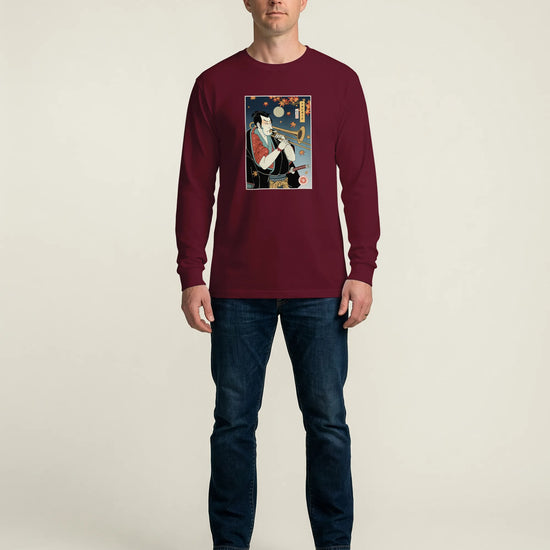 Trombone Samurai Music Ukiyo-e Unisex Long Sleeve Tee - Samurai Original