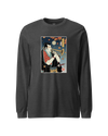 Trombone Samurai Music Ukiyo-e Unisex Long Sleeve Tee Dark Grey Heather - Samurai Original
