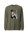 Trombone Samurai Music Ukiyo-e Unisex Long Sleeve Tee Military Green - Samurai Original