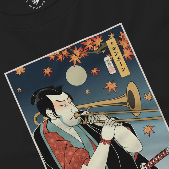 Trombone Samurai Music Ukiyo-e Unisex Long Sleeve Tee - Samurai Original