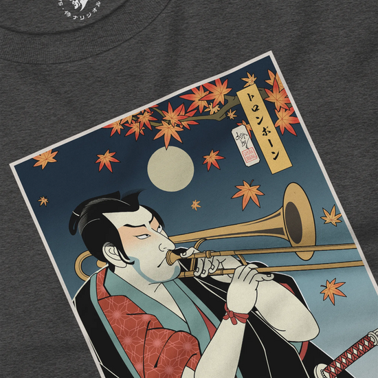 Trombone Samurai Music Ukiyo-e Unisex Long Sleeve Tee - Samurai Original