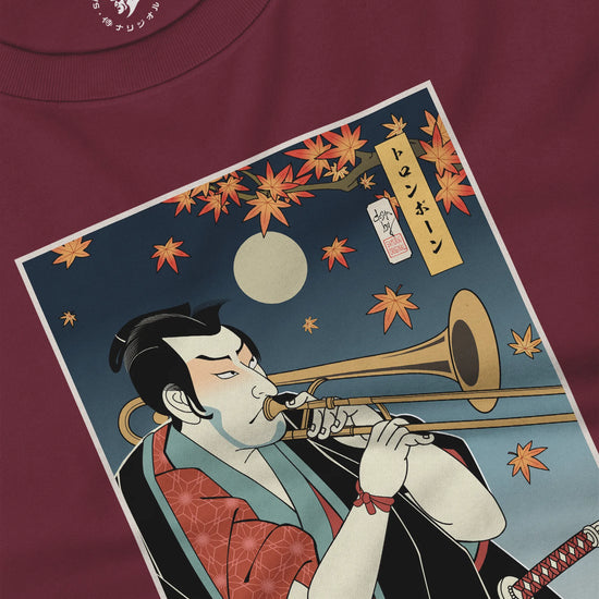 Trombone Samurai Music Ukiyo-e Unisex Long Sleeve Tee - Samurai Original