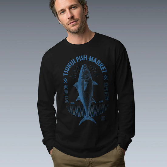 Tsukiji Tuna Market Vintage Unisex Long Sleeve Tee - Samurai Original